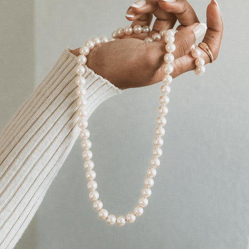 6.5-7.5mm White Freshwater Pearl Necklace - House Of Pearls
